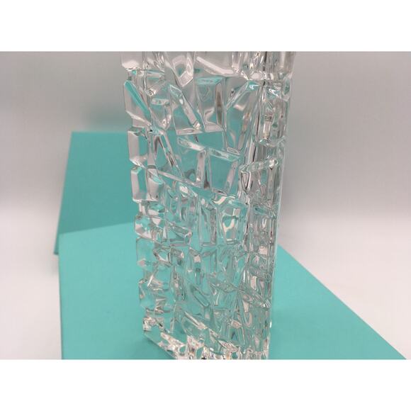 Tiffany & Company Sierra Rock Triangular Crystal Bud Vase 7.5" in Box - Picture 9 of 10